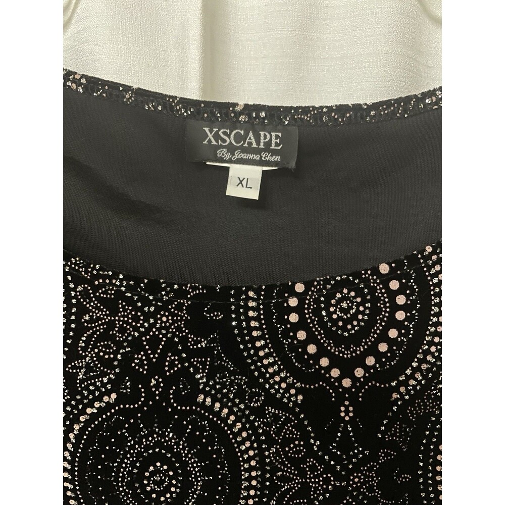 Xscape By Joanna Chen XL Dressy Sleeveless Blouse Glitter Stretch Tank - Picture 3 of 4